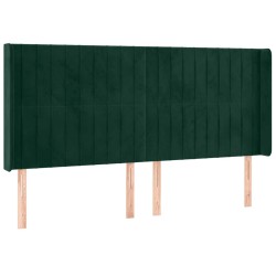 Tête de lit à LED Vert foncé 203x16x118/128 cm Velours 632204632204
