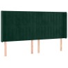 Tête de lit à LED Vert foncé 203x16x118/128 cm Velours 632204632204