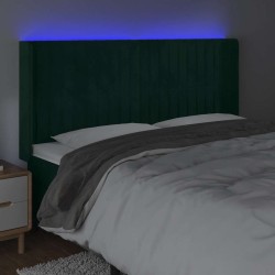 Tête de lit à LED Vert foncé 203x16x118/128 cm Velours 632204632204