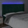 Tête de lit à LED Vert foncé 203x16x118/128 cm Velours 632204632204