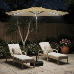 Parasol de jardin avec lumières LED et base 270 x 270 cm 632206632206