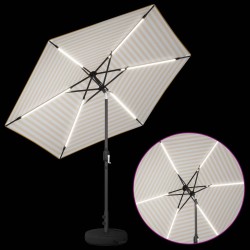 Parasol de jardin avec lumières LED et base 270 x 270 cm 632206632206