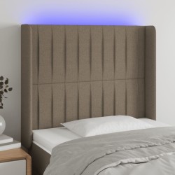 Tête de lit à LED Taupe 103x16x118/128 cm Tissu 632209632209