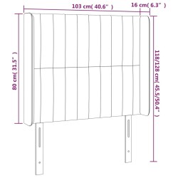 Tête de lit à LED Taupe 103x16x118/128 cm Tissu 632209632209