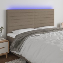 Tête de lit à LED Taupe 180x5x118/128 cm Tissu 632210632210