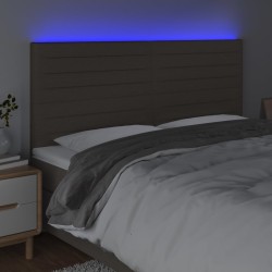 Tête de lit à LED Taupe 180x5x118/128 cm Tissu 632210632210