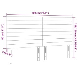 Tête de lit à LED Taupe 180x5x118/128 cm Tissu 632210632210