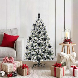 Sapin de Noël artificiel Vert et blanc 120 cm PVC et métal 632211632211
