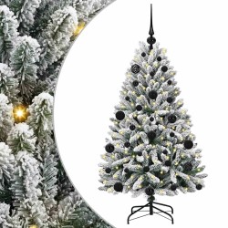 Sapin de Noël artificiel Vert et blanc 120 cm PVC et métal 632211632211