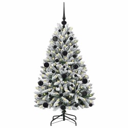 Sapin de Noël artificiel Vert et blanc 120 cm PVC et métal 632211632211