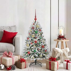 Sapin de Noël artificiel Vert et blanc 120 cm PVC et métal 632212632212