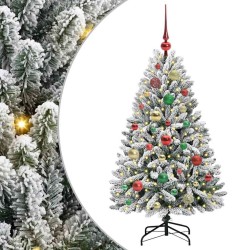 Sapin de Noël artificiel Vert et blanc 120 cm PVC et métal 632212632212
