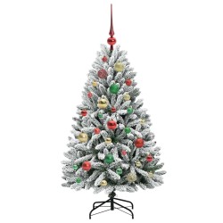 Sapin de Noël artificiel Vert et blanc 120 cm PVC et métal 632212632212