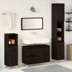 Ensemble de mobilier de salle de bain 3 pcs Chêne noir 632213632213