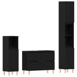 Ensemble de mobilier de salle de bain 3 pcs Chêne noir 632213632213