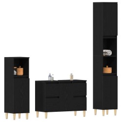 Ensemble de mobilier de salle de bain 3 pcs Chêne noir 632213632213