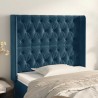 Tête de lit avec oreilles Bleu foncé 103x16x118/128 cm Velours 632215632215