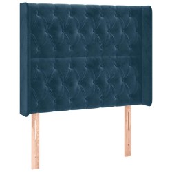 Tête de lit avec oreilles Bleu foncé 103x16x118/128 cm Velours 632215632215