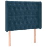 Tête de lit avec oreilles Bleu foncé 103x16x118/128 cm Velours 632215632215