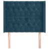 Tête de lit avec oreilles Bleu foncé 103x16x118/128 cm Velours 632215632215