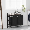 Panier à linge à 2 compartiments avec étagère chêne brun 632222632222