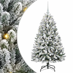 Sapin de Noël artificiel Vert et blanc 120 cm PVC et métal 632223632223