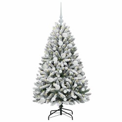 Sapin de Noël artificiel Vert et blanc 120 cm PVC et métal 632223632223