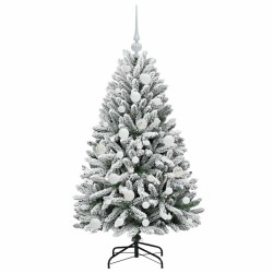 Sapin de Noël artificiel Vert et blanc 120 cm PVC et métal 632223632223