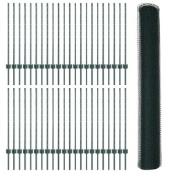 Clôture hexagonale avec poteau 100 x 1 m Acier recouvert de PVC 632225632225