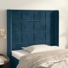 Tête de lit avec oreilles Bleu foncé 103x16x118/128 cm Velours 632229632229