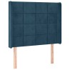 Tête de lit avec oreilles Bleu foncé 103x16x118/128 cm Velours 632229632229