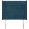 Tête de lit avec oreilles Bleu foncé 103x16x118/128 cm Velours 632229632229