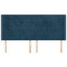 Tête de lit avec oreilles Bleu foncé 203x16x118/128 cm Velours 632230632230