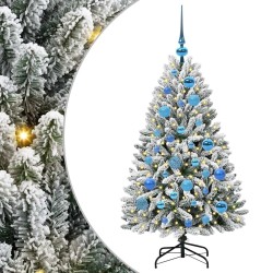 Sapin de Noël artificiel Vert et blanc 120 cm PVC et métal 632233632233