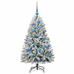 Sapin de Noël artificiel Vert et blanc 120 cm PVC et métal 632233632233
