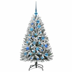 Sapin de Noël artificiel Vert et blanc 120 cm PVC et métal 632233632233