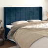 Tête de lit avec oreilles Bleu foncé 183x16x118/128 cm Velours 632239632239