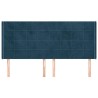 Tête de lit avec oreilles Bleu foncé 183x16x118/128 cm Velours 632239632239