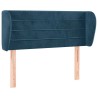 Tête de lit avec oreilles Bleu foncé 103x23x78/88 cm Velours 632242632242