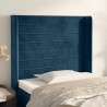 Tête de lit avec oreilles Bleu foncé 103x16x118/128 cm Velours 632244632244