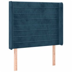 Tête de lit avec oreilles Bleu foncé 103x16x118/128 cm Velours 632244632244