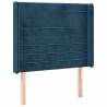 Tête de lit avec oreilles Bleu foncé 103x16x118/128 cm Velours 632244632244