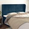 Tête de lit avec oreilles Bleu foncé 163x23x118/128 cm Velours 632246632246