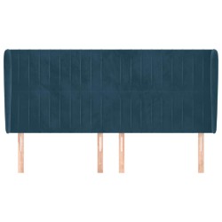 Tête de lit avec oreilles Bleu foncé 163x23x118/128 cm Velours 632246632246