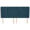 Tête de lit avec oreilles Bleu foncé 163x23x118/128 cm Velours 632246632246