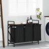 Panier à linge à 3 compartiments avec étagère chêne brun 632247632247