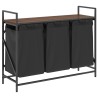 Panier à linge à 3 compartiments avec étagère chêne brun 632247632247