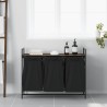 Panier à linge à 3 compartiments avec étagère chêne brun 632247632247