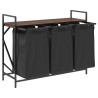 Panier à linge à 3 compartiments avec étagère chêne brun 632247632247