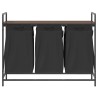 Panier à linge à 3 compartiments avec étagère chêne brun 632247632247